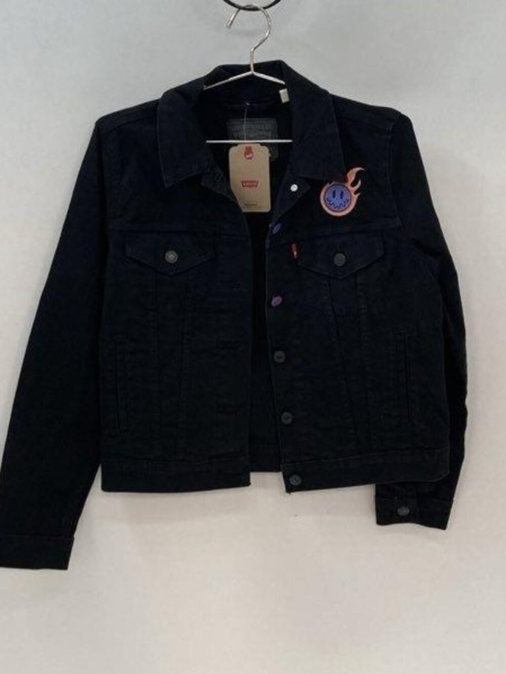Levi Strauss & Co. Women's Black Denim Jacket With Patches Size Small